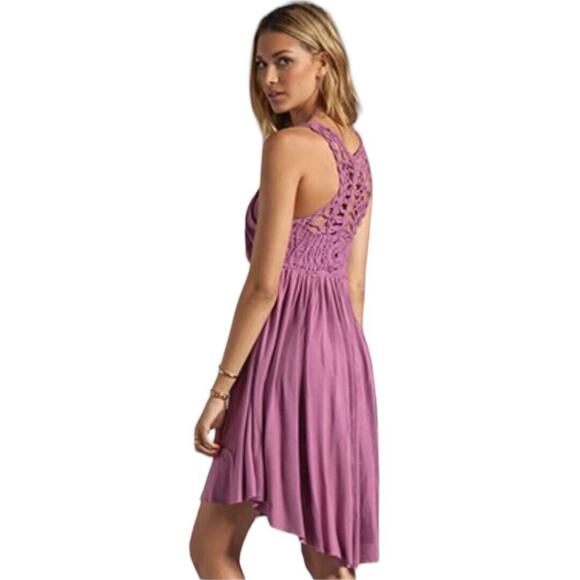 Free People Cast Your Net Washed Purple Dress SZ S Festival Beach Boho Summer - Picture 1 of 10